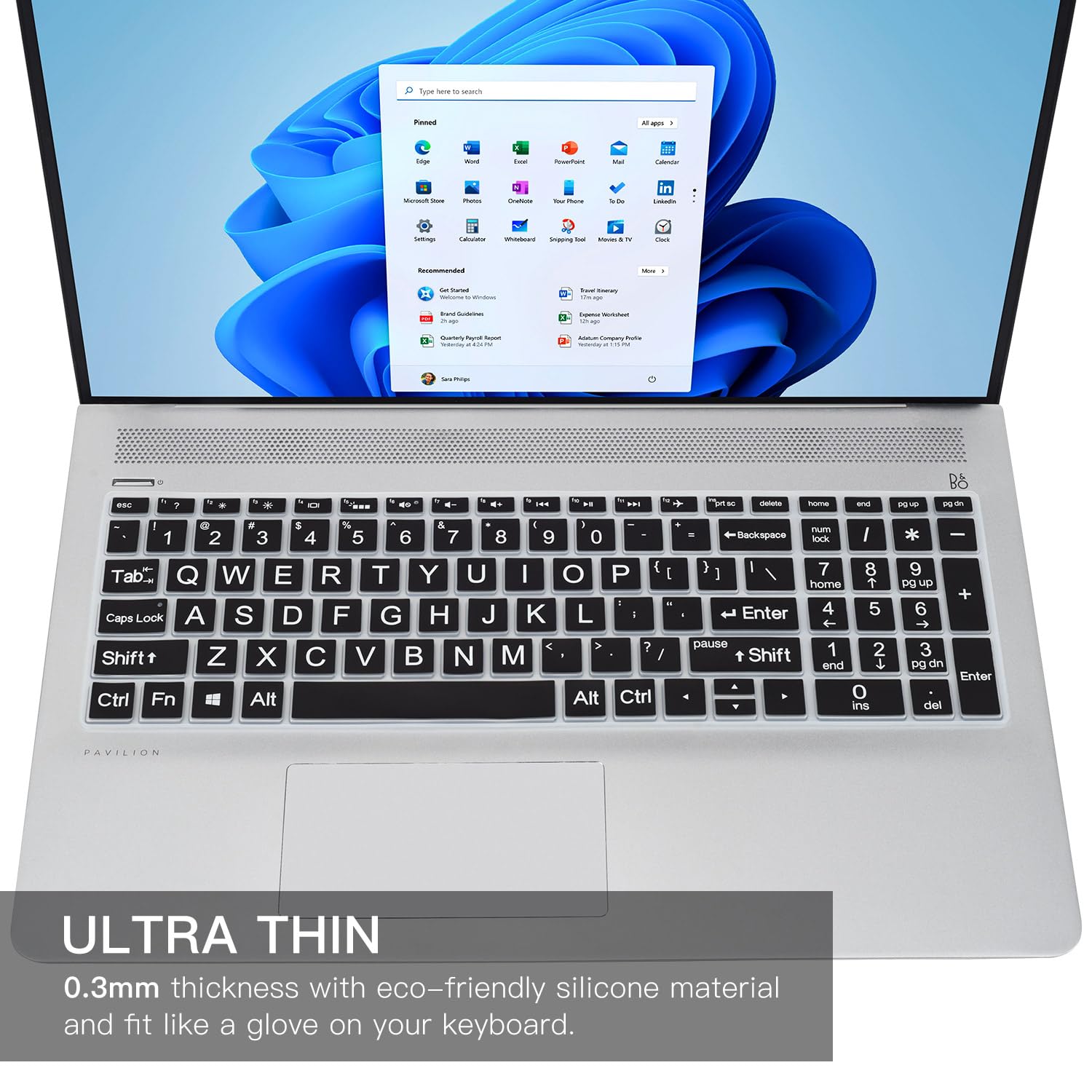 Copertura tastiera con lettere grandi per HP 15.6 Laptop 15-dw 15-dy 15-ef 15-db 15-da 15-bs 15-bw 15t 15z 15-dy5033dx 15t-dw300/HP 17.3 Laptop 17-by 17-bs 17-bw 17-ca 17-by17-ca 1053d. X 17-by4061NR