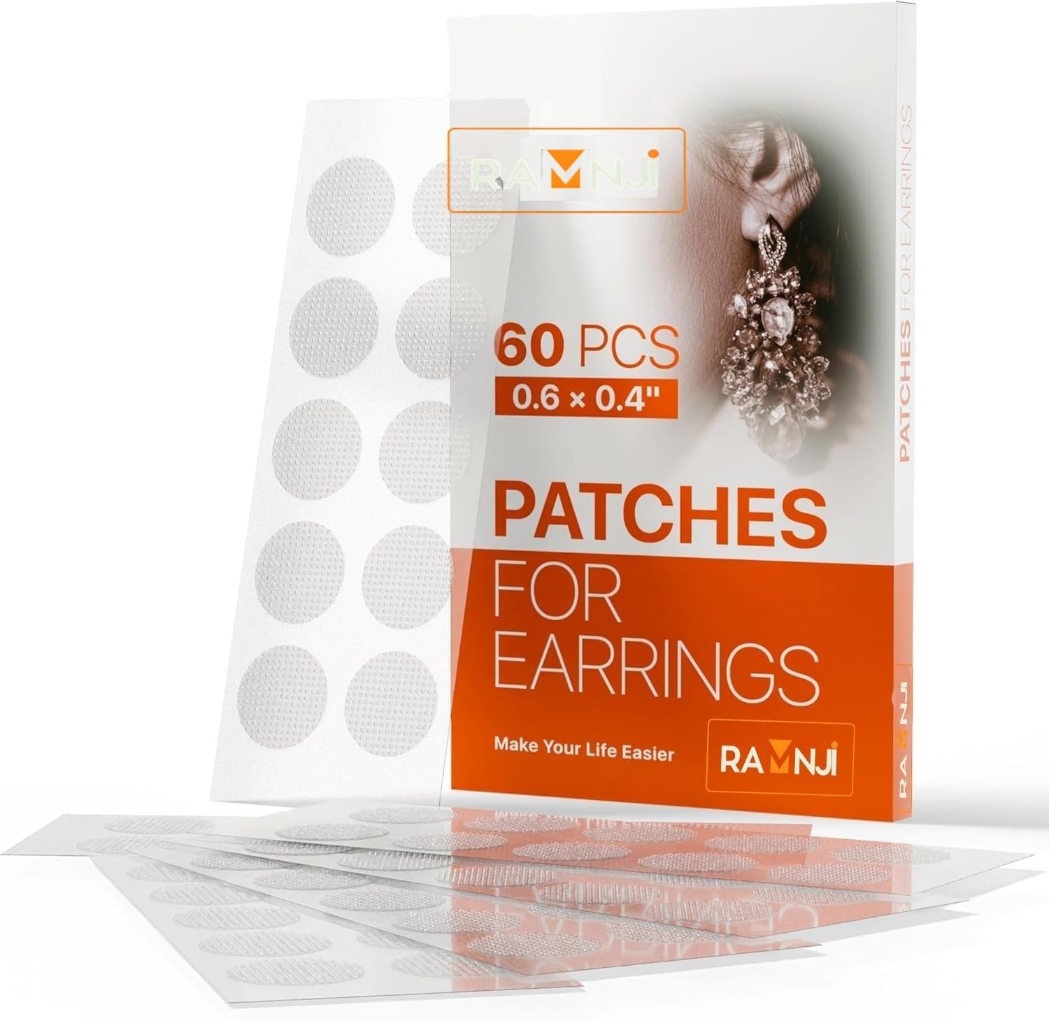 Earring Backs Ear Lobe Support Patch Pack of 60/6 Sheet for Heavy Earrings Ear Lobe Invisible Support Patches for Women-image-7