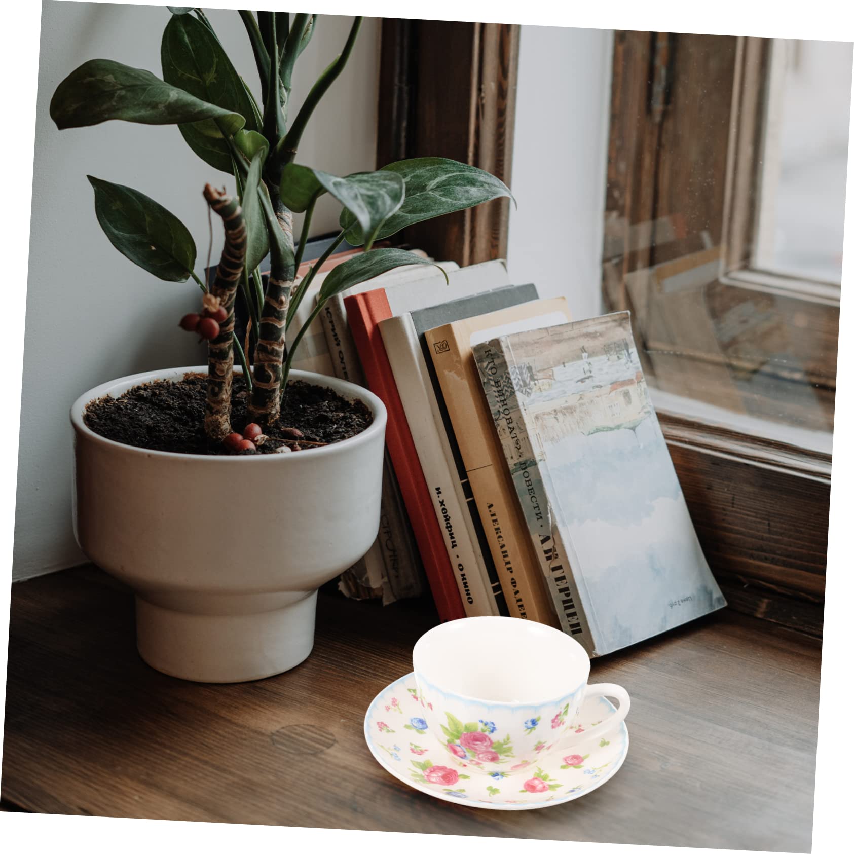 Ciieeo Set de Tasse à Café en Porcelaine Fine 150ml Soucoupe