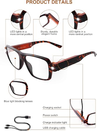 SKYWAY Reading Glasses With Light Blue Light Blocking Rechargeable magnifying Reader for Women Man eyewear Anti-Glare