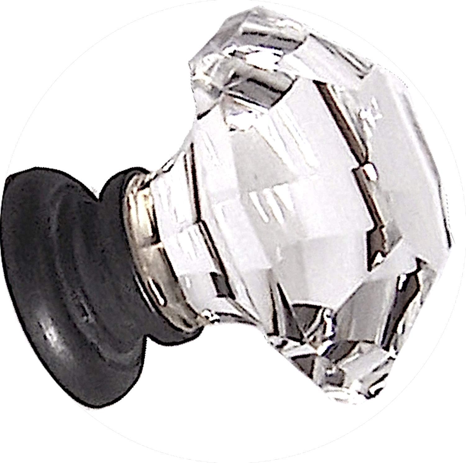 Prоmо 40% оƒƒ Rousso's Reproductions Asscher Cut Glass Large Pull Knobs—Two inch Statement Size adds Sparkle to Home and Office Decor: Bi-fold, Pantry, Closet Doors, Furniture (Oil Rubbed Bronze Stem)(Set of Two)