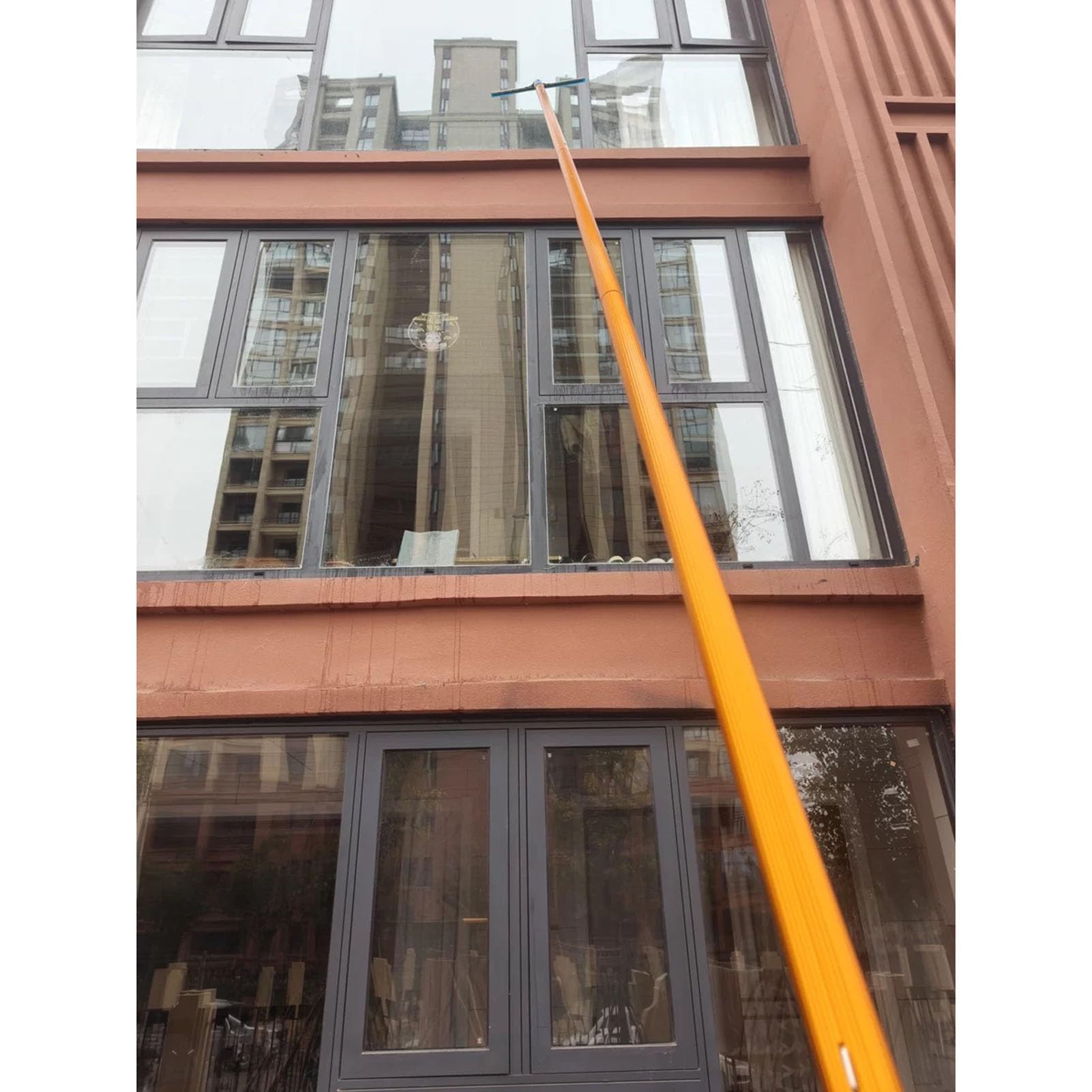 Limpiacristales 2 en 1: pértiga/Limpiador de Ventanas, Kit de Lavado portátil Profesional/Plumero de Gran Alcance, pértiga Extensible de 1,4 m, 3 m, 5,5 m, 7,5 m y 12,5 m para Ventanas Altas