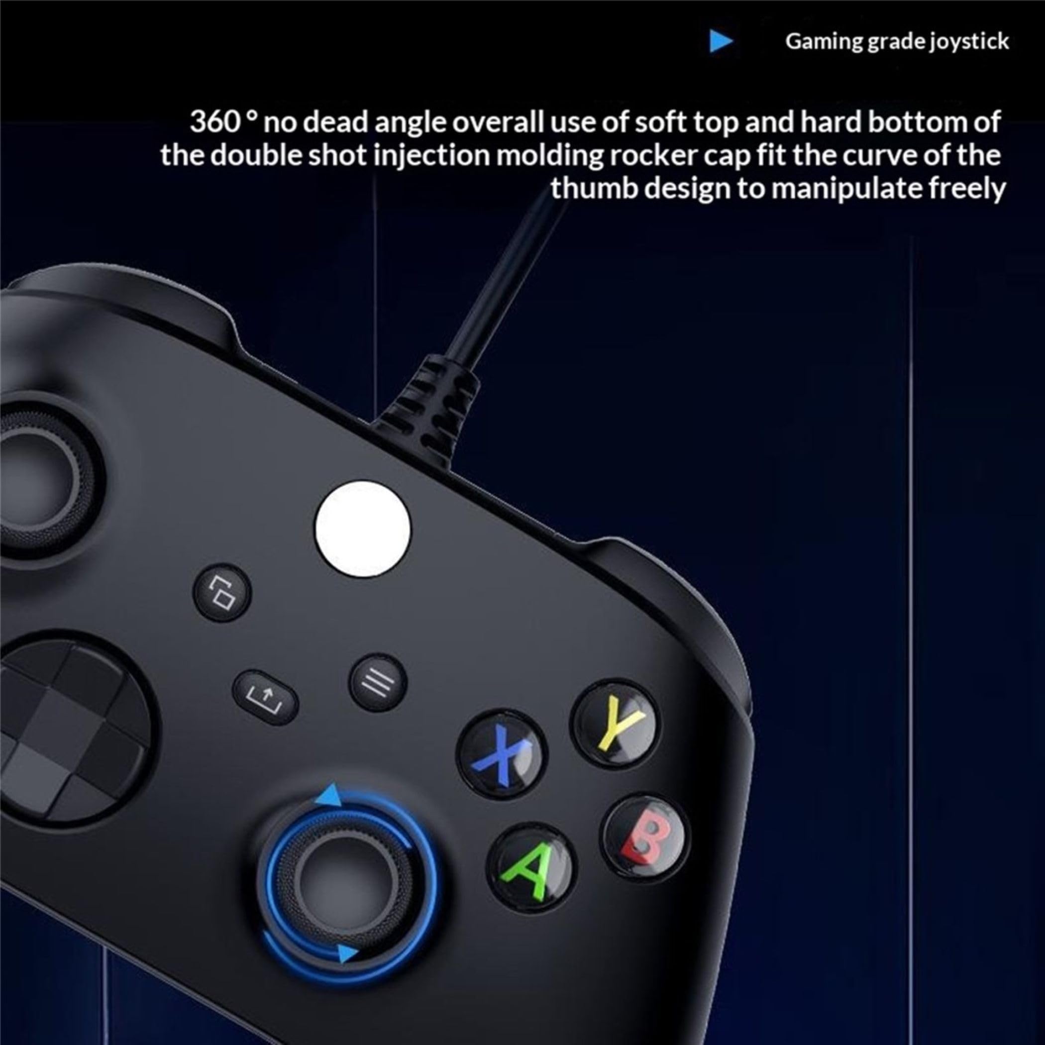 Wigento Kabelgebundener Controller für Xbox One, Xbox Series S/X und PC, USB Gaming Gamepad mit 3,5 mm Kopfhöreranschluss, Dual Vibration, 2,2 m Kabel