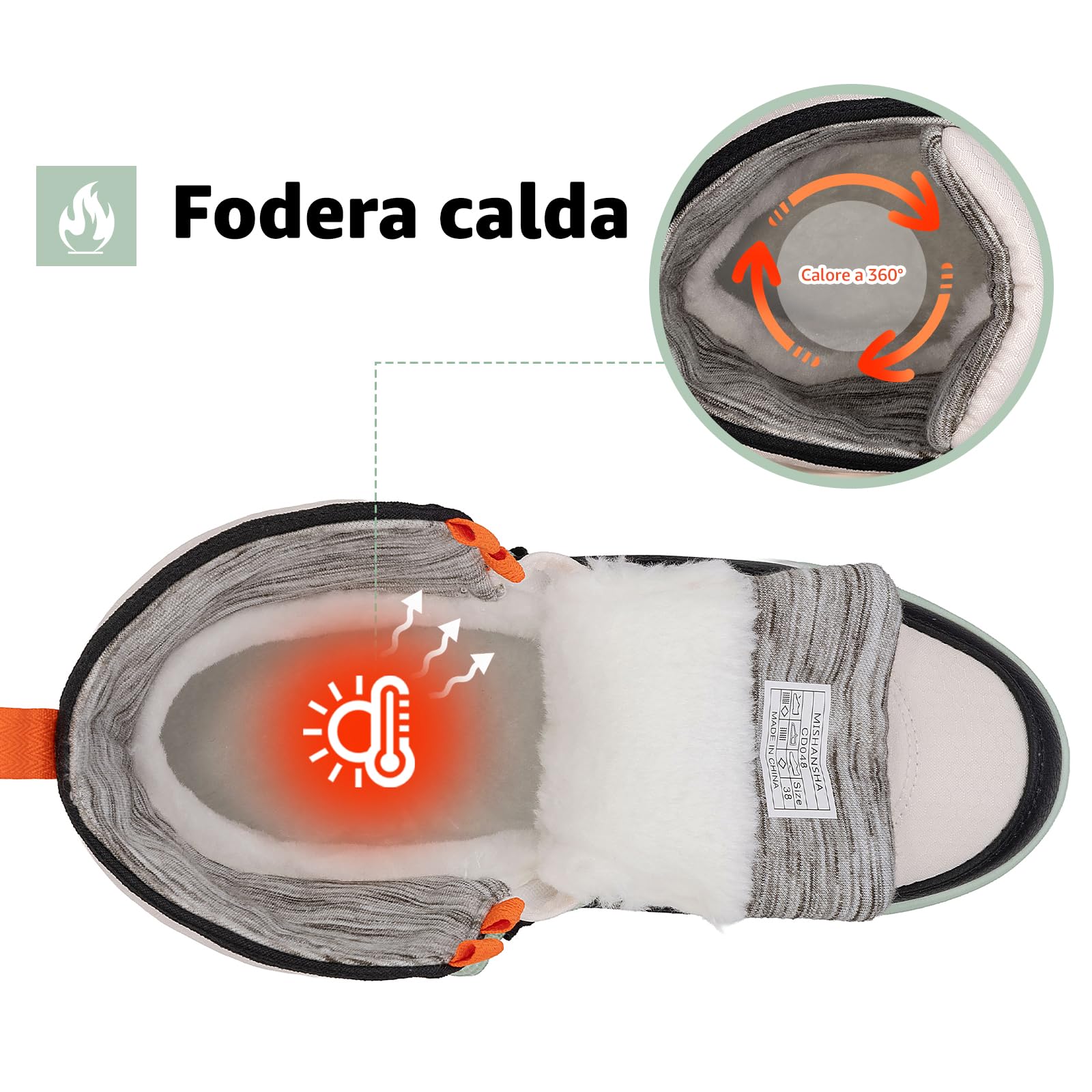 Mishansha Stivali da Neve Donna Antiscivolo Caldi Scarpe Invernali Comfort Gr.36-42
