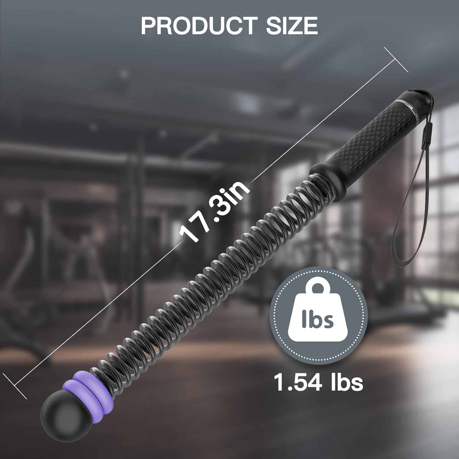 Ropeless Battle Ropes for Home Gym (2-Pack), Quiet & Space-Saving Workout Ropes for Full-Body Training, HIIT & Low-Impact Aerobic Training, Adjustable Weight Handles, Purple Ring