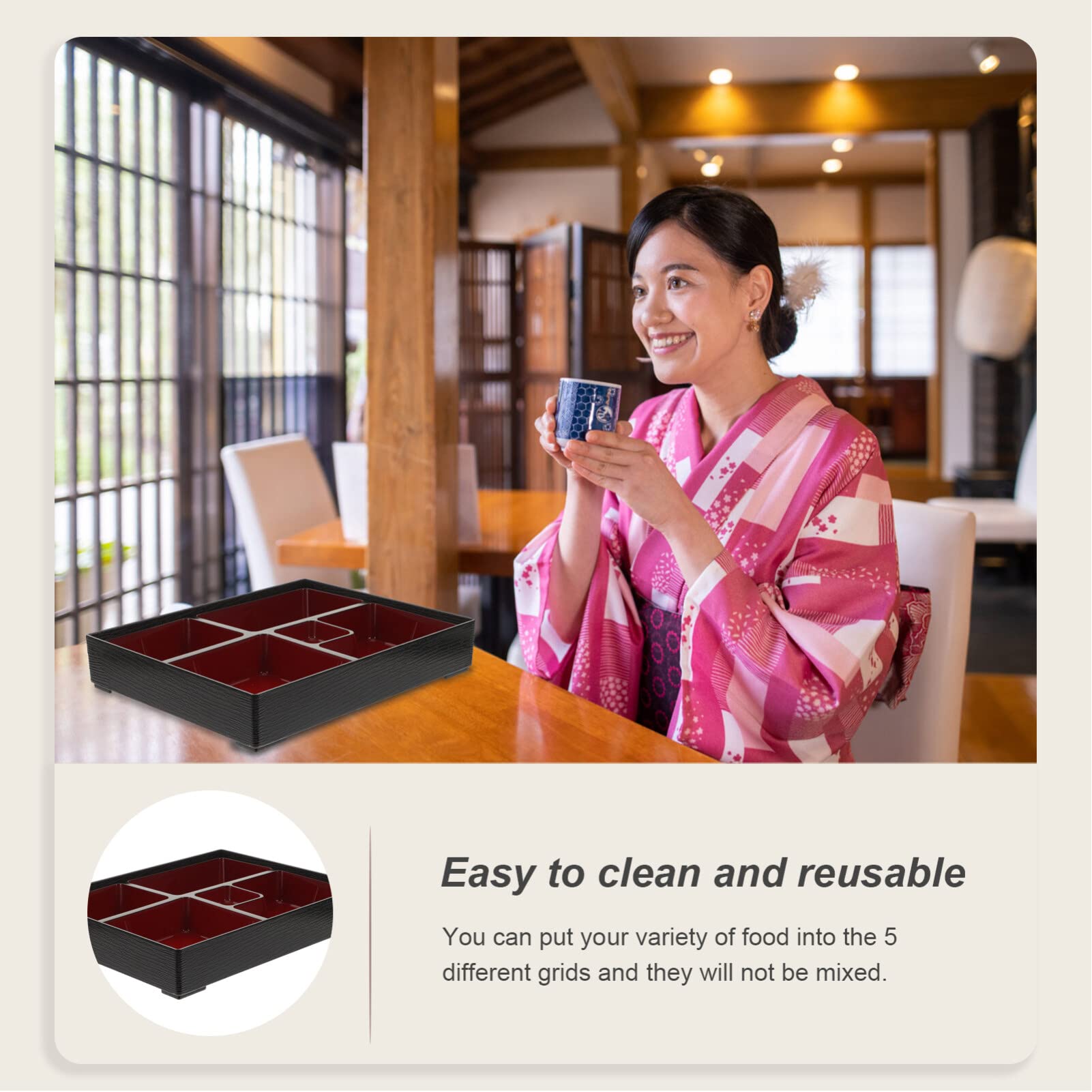 Scatola Bento Per Sushi Con Coperchio In Legno – Portavivande Elegante Per Casa, Ristorante O Scuola