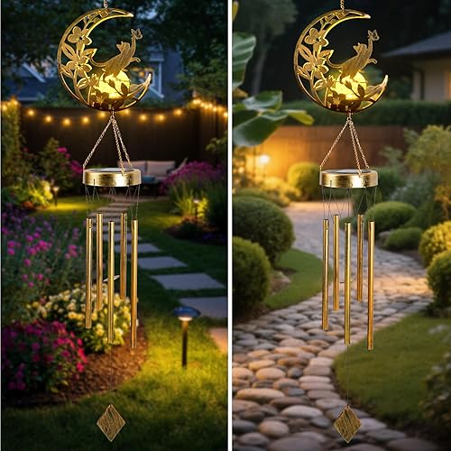 Vista 80 de Campanillas de viento de mariposa de latón, campanillas de viento de condolencias para exteriores, regalos para mamá, decoración de campanillas