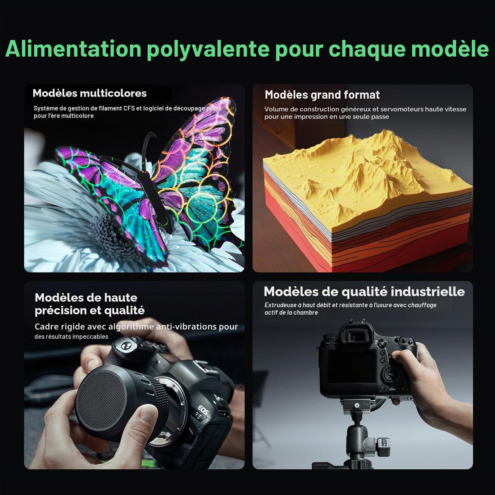 Creality K2 Pro Combo Imprimante 3D avec CFS – Impression multicolore, vitesse maximale de 600 mm/s, nivellement automatique, double caméra IA, chauffage actif de l'enceinte et grand espace de