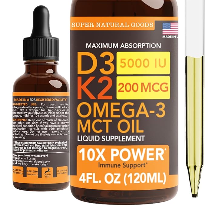 Buy Vitamin D3 K2 Drops for Immunity, Mood, Energy, Strong Muscles