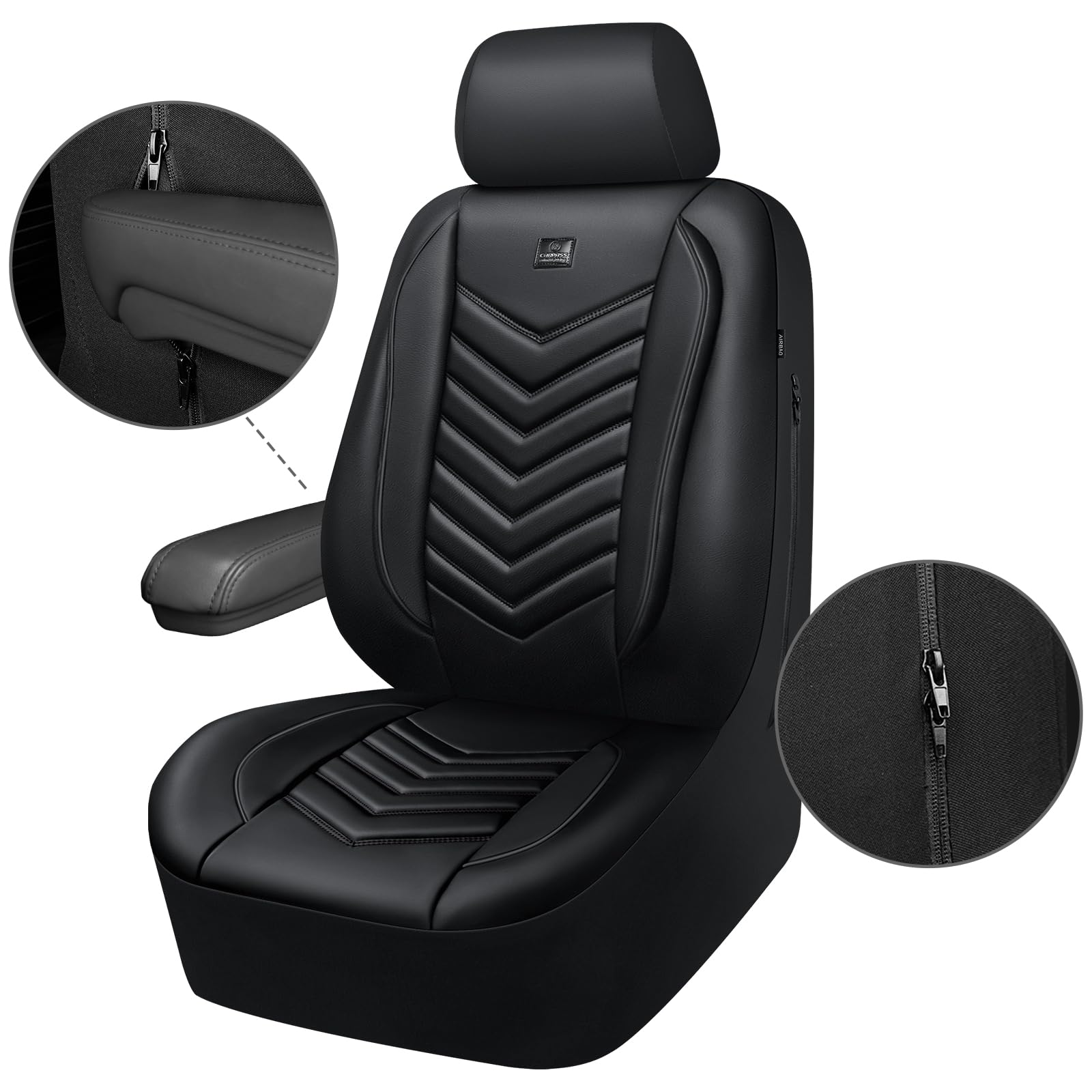 CAR PASS 3D Foam Faux Leather Car Seat Covers Front Seats Waterproof Leather Front Seat Cover for Cars — view 8