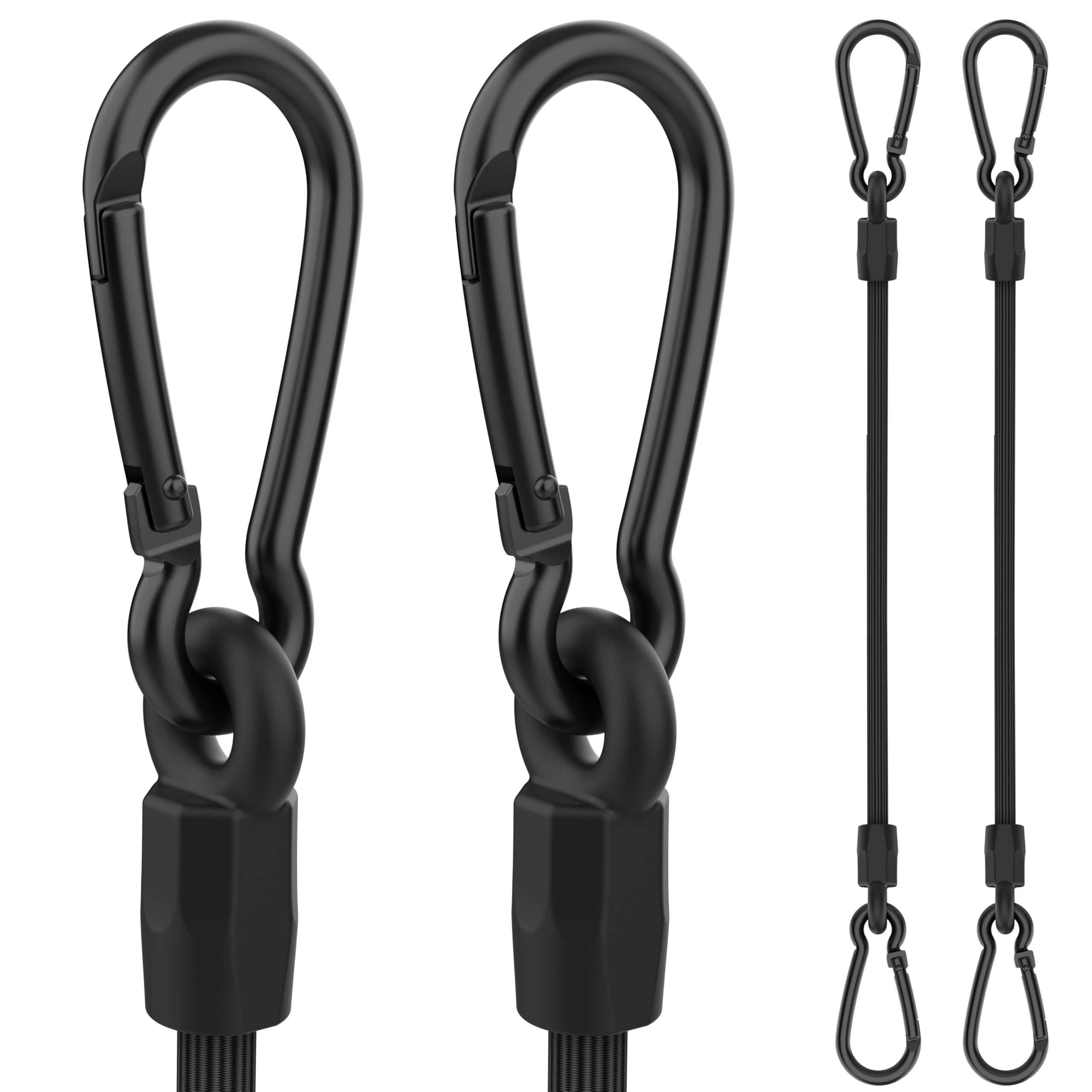 Bungee Cords - 6 Pack Black Heavy Duty Long Bungee Cord Assorted Size