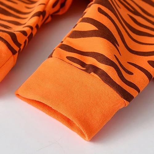 Miniatura 7 de Mameluco de bebé neutro Spooktacular niño naranja tigre con capucha cola mono traje para Halloween vestido pantalones cortos de lino