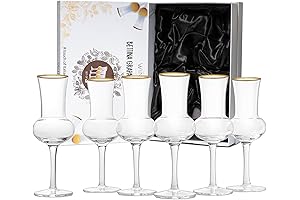 The Crystal Set of 6 Grappa Glasses by Wine Savant: Your Nosing and Sipping Companion
