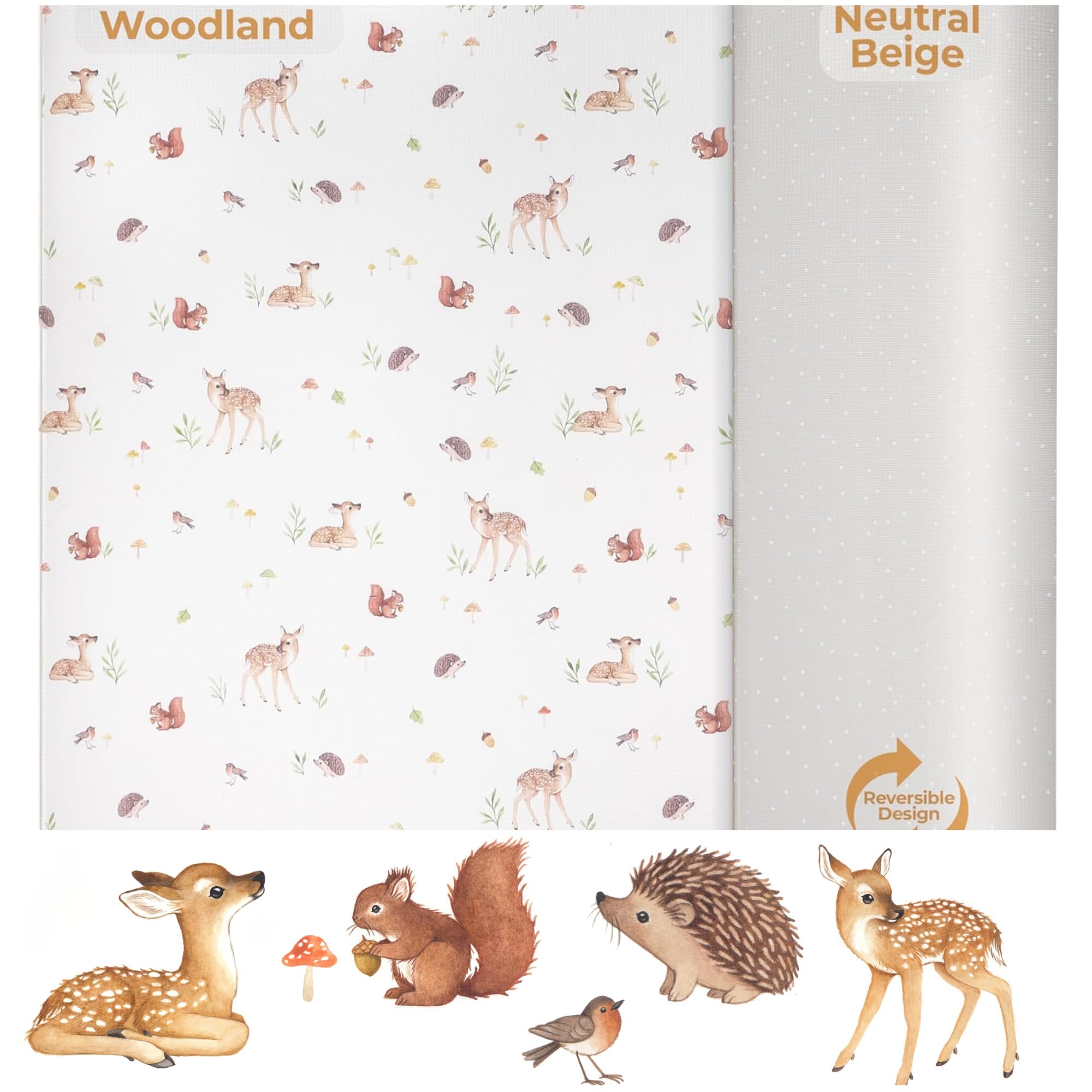 Bubzi Co Non Toxic Large Baby Play Mat for Floor, Padded Tummy Time Mat for Babies Learning to Walk or Crawl, Thick Foam Nursery Playroom Rug 0 6 12 Months