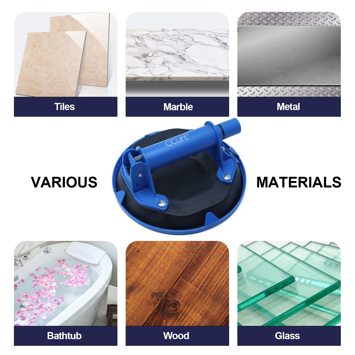 Baxcdyswe Ventose Per Vetro E Piastrelle - 2 Pezzi Con Maniglia Antiscivolo, Portata Fino A 100Kg (Arancio)