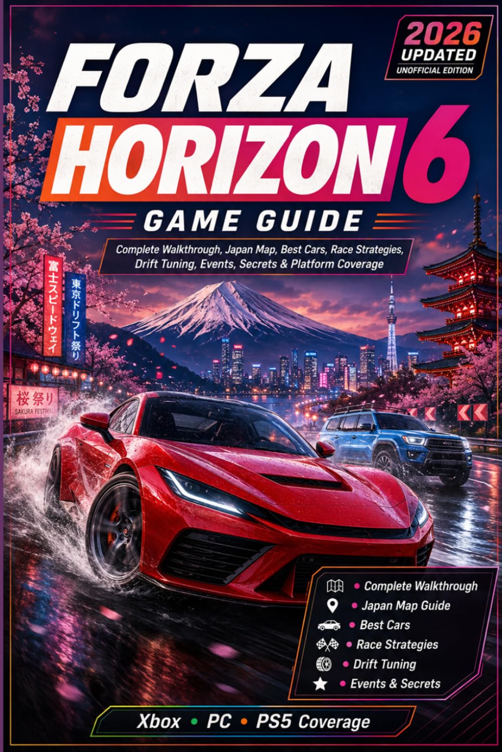 Forza Horizon 6: Game Guide – 2026 Updated Unofficial Edition Complete Walkthrough, Japan Map, Best Cars, Race Strategies, Drift Tuning, Events, Secrets & Xbox, PC and PS5 Coverage