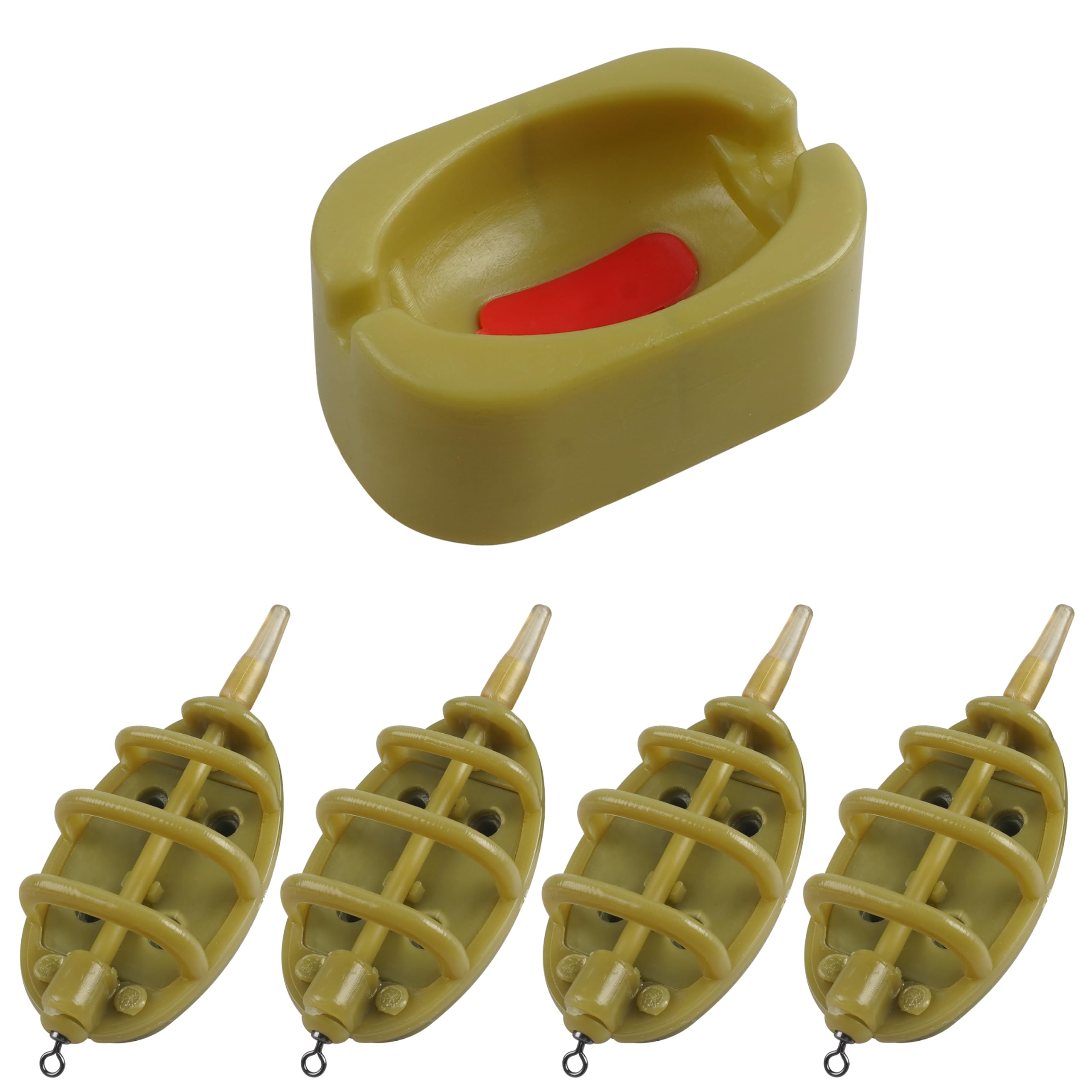 Carp Fishing Method Feeders Set 4 Inline Method Feeder with 1 Quick Release Mould Carp Fishing Equipment Tackle Kit for Fish Bait Holder Tool : Sports & Outdoors