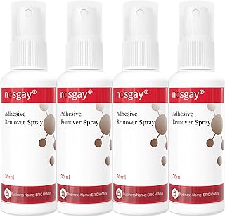 4PCS Adhesive Remover Spray for Skin, No Sting Quick Drying Medical Adhesive Remover for Sensitive Skin Ostomy Bags Barriers Bandage Wig Sports Tape Surface Adhesives Residue, 30 ml/Bottle