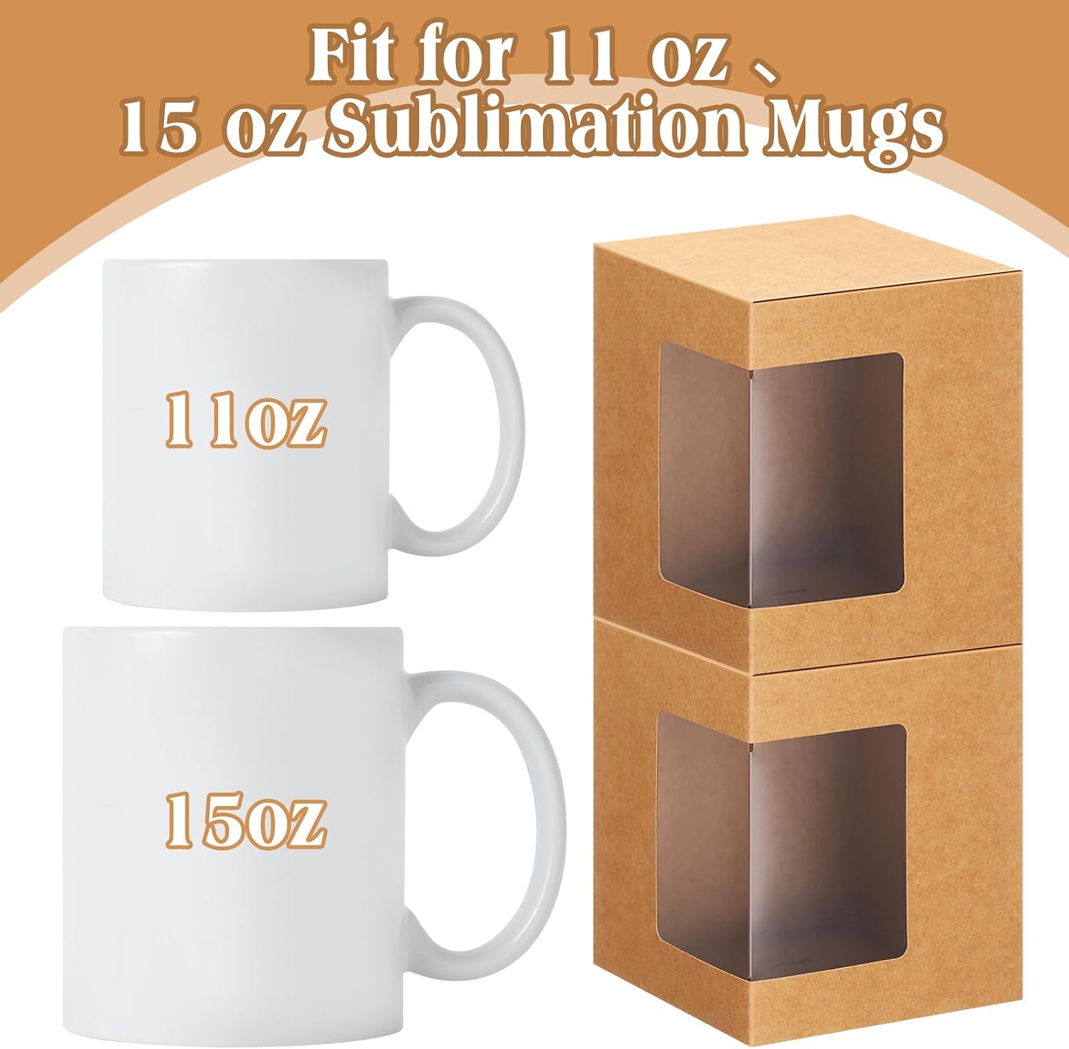 Harloon 24 Pcs Mug Boxes for Gifts Coffee Mug Box, Brown image 4