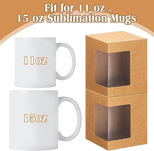 Miniatura 10 de Harloon 72 cajas de tazas para regalo, taza de café, caja de regalo, caja de embalaje transparente, regalo para sublimación en blanco, 11 onzas, 12