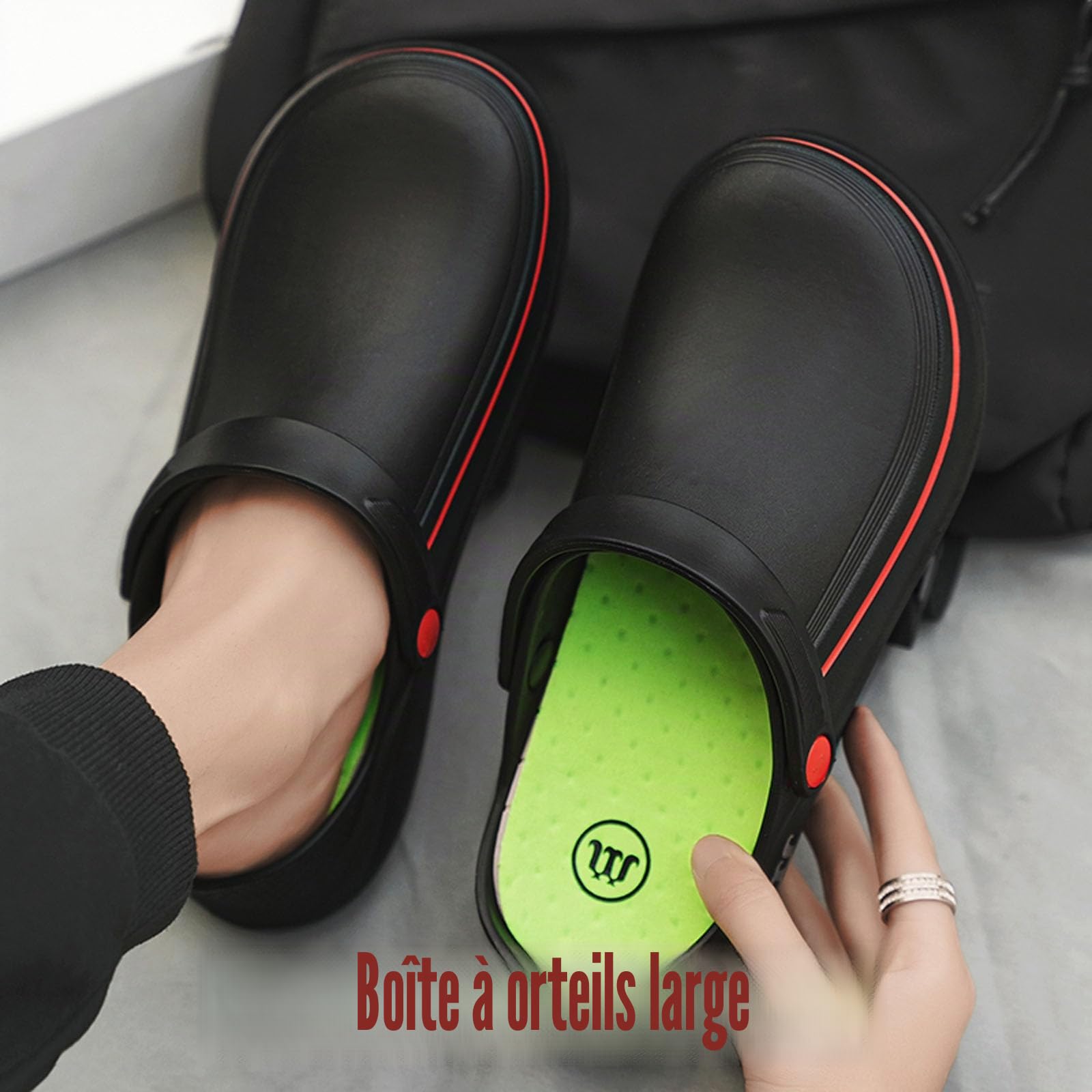 SECHRITE Sabots de Jardin Homme Femme, Clogs Confortables Chaussures Légères pour Jardinage, Loisirs, Camping et Usage Quotidien