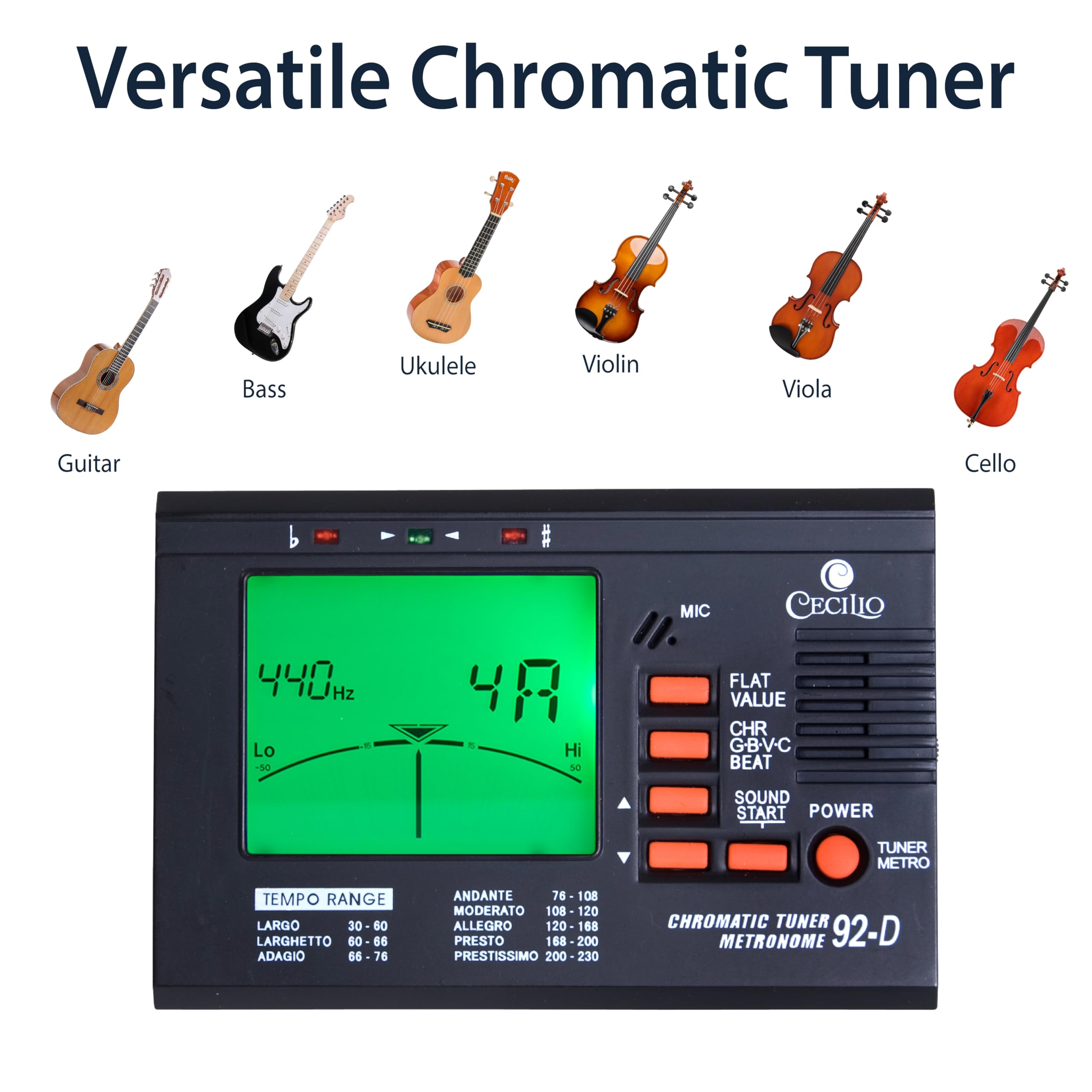 Cecilio Díaz 92-d chromatisch/-String-Tuner mit Metronom