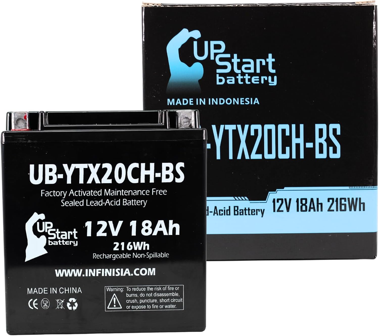 UB-YTX20CH-BS Battery Replacement for 2005 Suzuki LT-A700X King Quad 700 CC ATV – Factory Activated, Maintenance Free, Motorcycle Battery – 12V, 18AH, UpStart Battery Brand UB-YTX20CH-BS Battery Replacement for 2005 Suzuki LT-A700X King Quad 700 CC ATV – Factory Activated, Maintenance Free, Motorcycle Battery – 12V, 18AH, UpStart Battery Brand