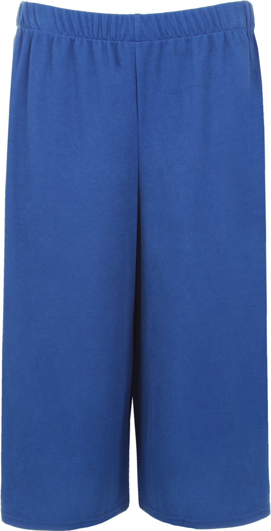 Wearall Women's Royal Blue New Plus Size Crepe Plain Stretch Wide Leg Culottes Shorts - 28-30