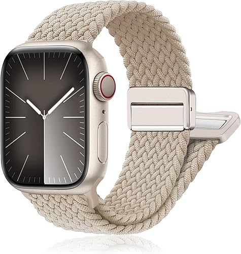Correa elástica trenzada magnética, compatible con Apple Watch Band de 1.575 in, 1.614 in, 1.732 in, 1.772 in, iWatch Ultra2 de 1.929 in, 1.496 in,