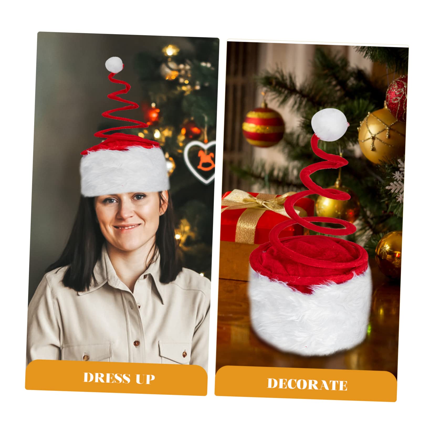 5 Uds Sombrero De Primavera De Navidad Divertido Sombrero De Navidad De Papá Noel Con Resorte De Bobina Diseño Elástico De De Elfo De Papá Noel