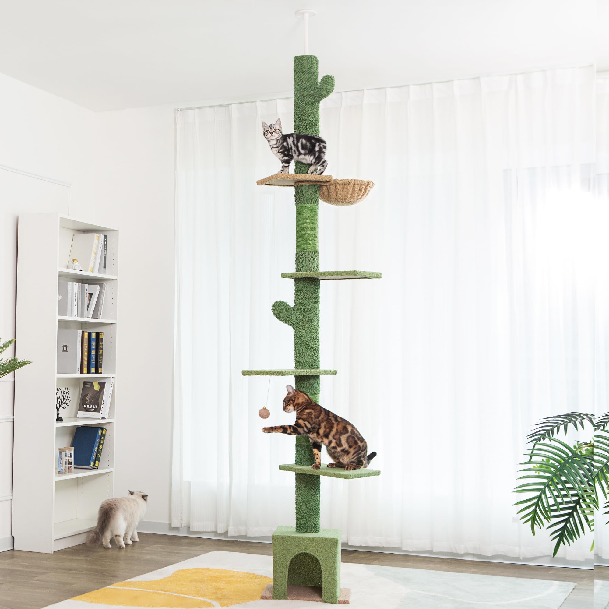 Meow Sir Cat Tree Floor to Ceiling Cat Tower Ajustable Height [82108