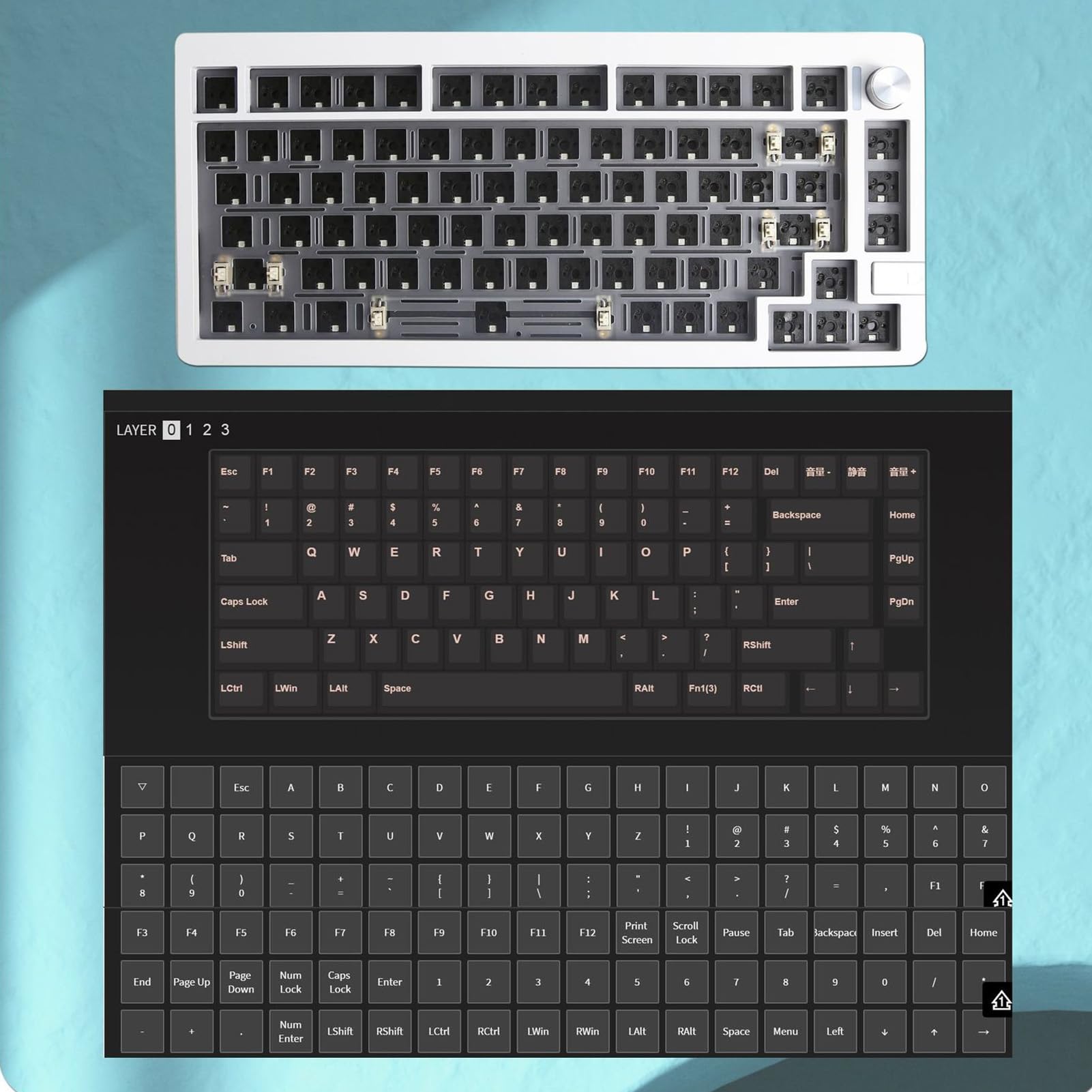 Cuifati 81 Tasti RGB 75% Tastiera Meccanica, Kit Fai da Te Hot Swappable
