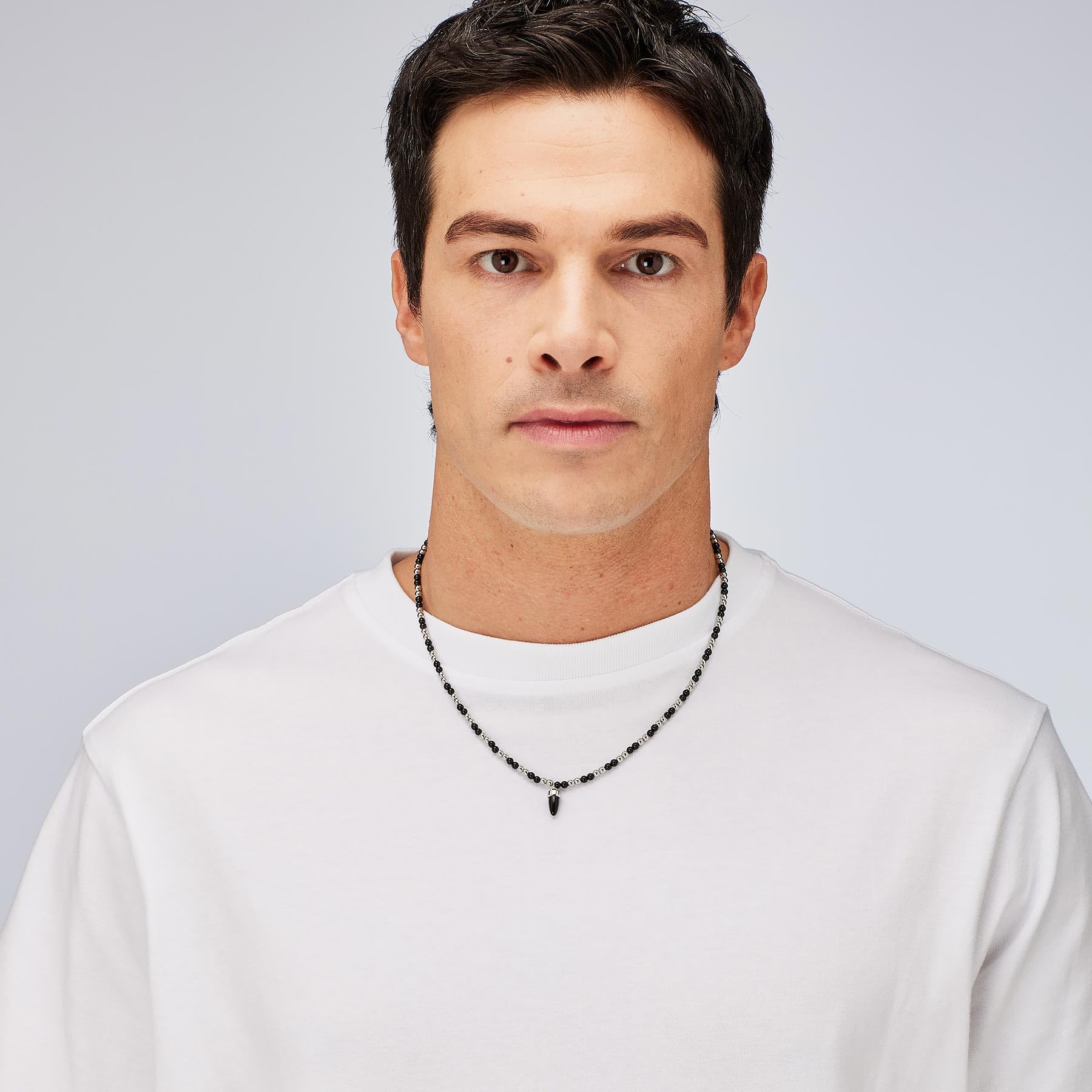 Brosway Collana Uomo in Acciaio e Pietre Naturali con Simbolo Cornetto | Collezione Riptide - BTD001