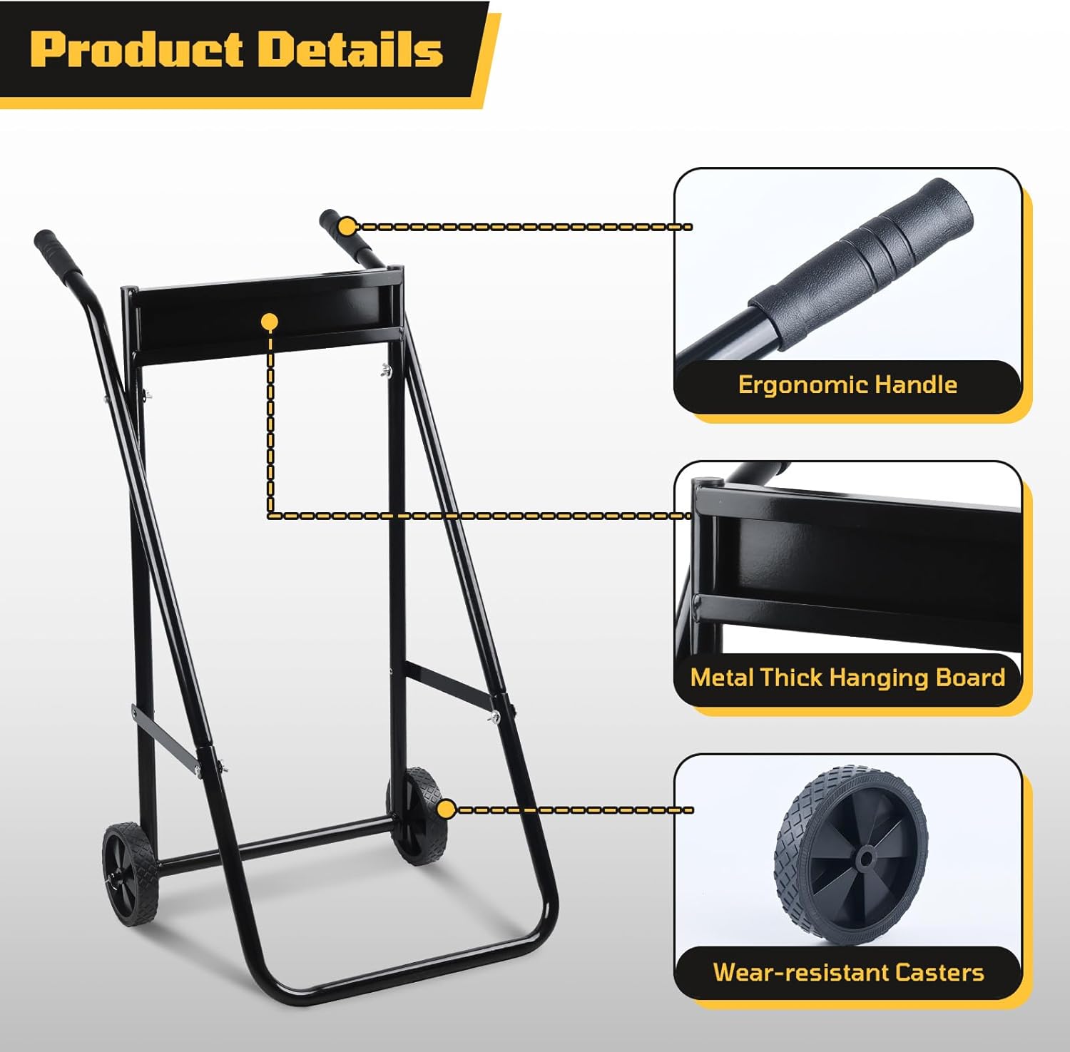 Outboard Boat Motor Stand,Outboard Motor Stand,165LB Load Outboard Motor Carrier,Boat Motor Stand with Wheels,Portable Boat Motor Engine Trolley for Motor Repair, Maintenance,Storage