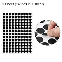 Vista 3 de uxcell 1 Hoja/140 Piezas de Pegatinas para Cubrir Agujeros de Tornillo, 12 mm de Diámetro, PVC Autoadhesivas, Tapas a Prueba de Polvo para Muebles