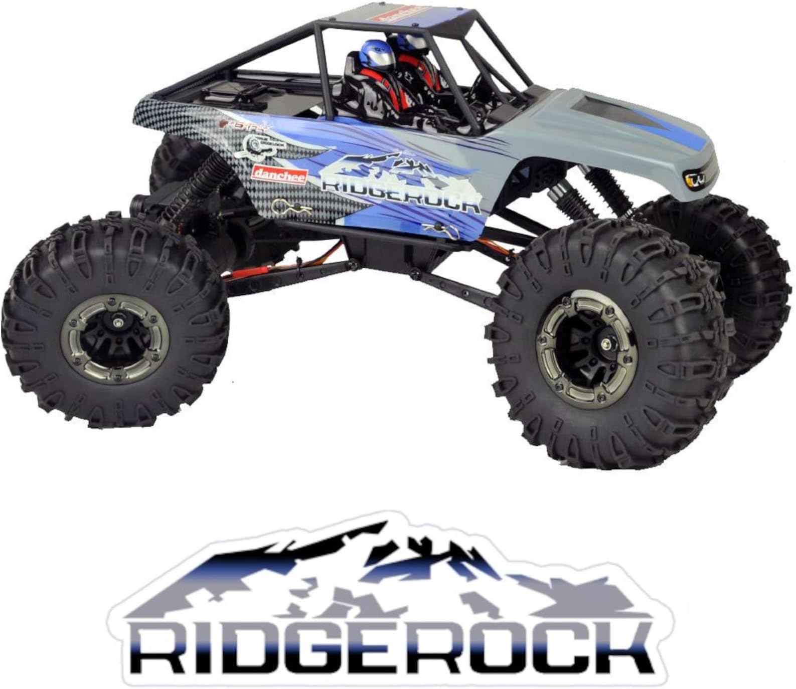 Danchee Ridgerock 1/10 Scale 4WD Electric RC Rock Crawler – RC Truck RTR with 2.4GHz Radio, Dual Motors, 4-Wheel Steering, USB Charger with RC Crawler Li-ion Battery