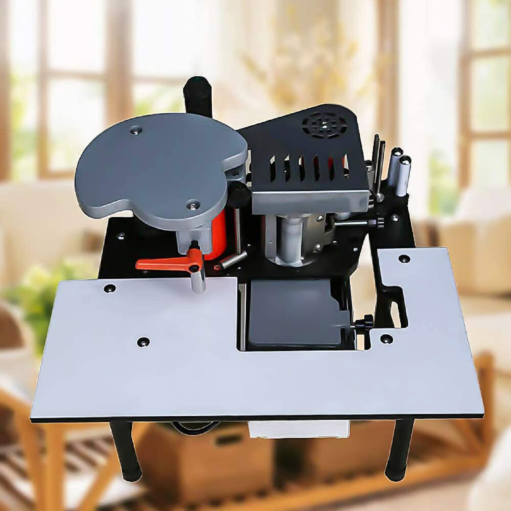 Wood Edge Banding Machine Portable Woodworking Edge Banding Machine Adjustable Speed and Temperature Double Sided Glue for Wood, Plastic, PVC, Plywood