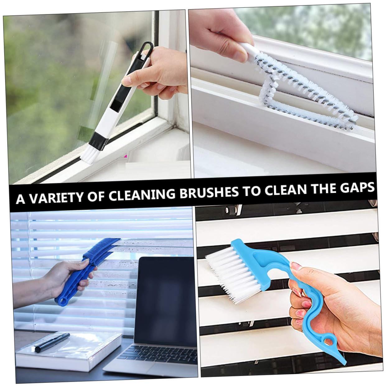 8piezas Cepillos para Limpiar Persianas y Ventanas Cepillos De Mano para Limpieza De Esquinas y Ranuras para Ventilación De Aire Acondicionado Limpiador De Teclados Plumero para Co
