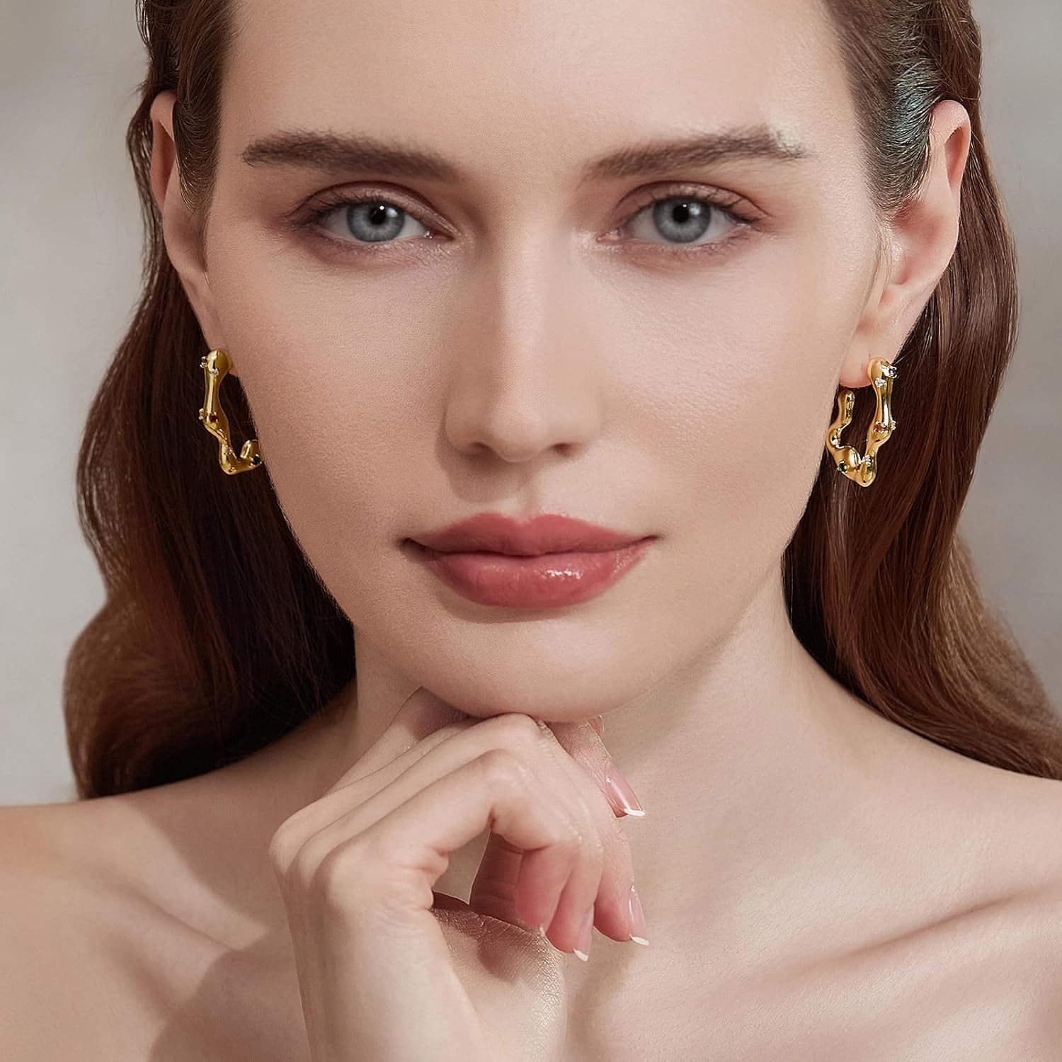Cicy Bell 18k Gold Plated Earrings for Women Trendy Irregular Waterdrop Melting Liquid Cubic Zirconia Statement Drop Earrings Jewelry Gifts - Image 3