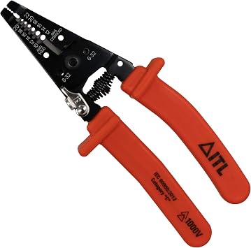 Jameson Insulated Wire Strippers Heavy-Duty Electrical Protection, Rated for 1,000 Volts Durable Nylon 11 Construction, Ideal for Utility, Electrical, and Telecommunication Applications