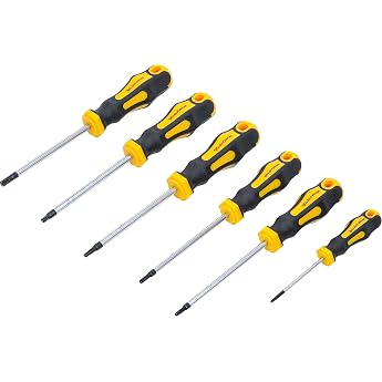 Kraftmann 35826 Torx Screwdriver Set Silver/Yellow/Black 6-Piece