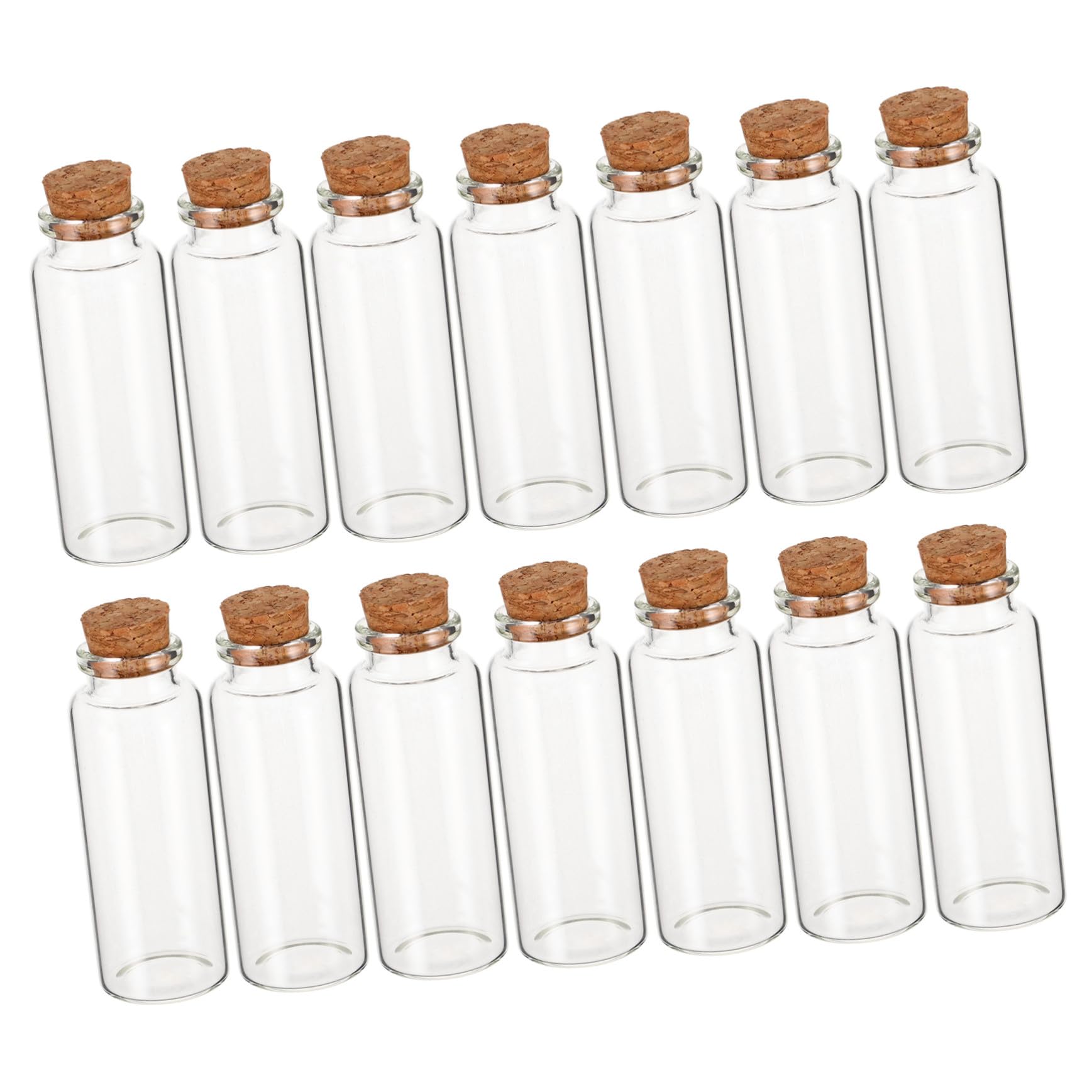 50 Pièces Lot Mini Bouteilles Verre avec Bouchon Liège Souple Fioles Décoratives Transparentes pour Messages Souvenirs et Loisirs Flacons Vides pour Mariage et