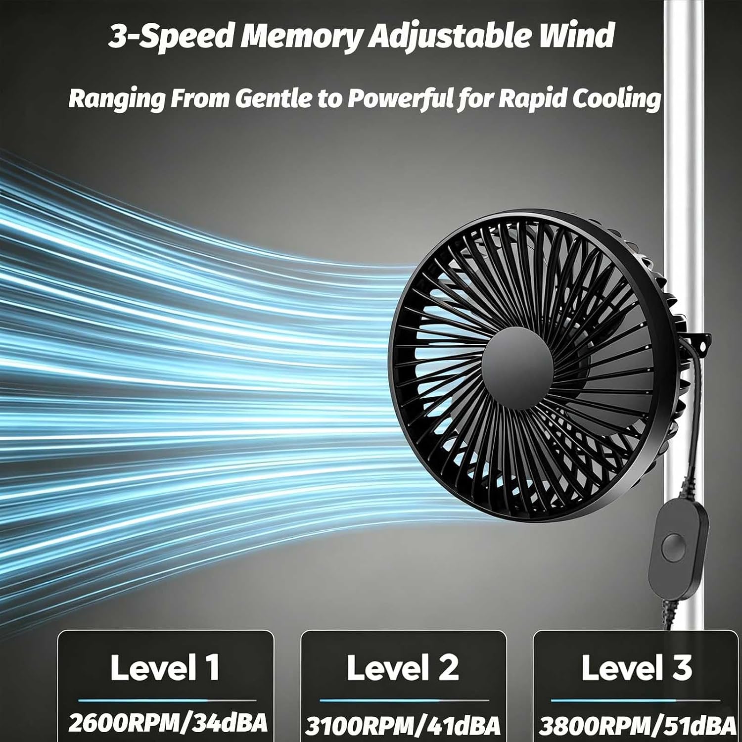 5" Grow Tent Fan, Smart Plug Remote & Timing, 3-Speed Quiet Airflow, Brushless Motor, Adjustable Clamp, 8 Ft Power Adapter for Hydroponics Cooling Ventilation Grow Tent Dual Clip Fans