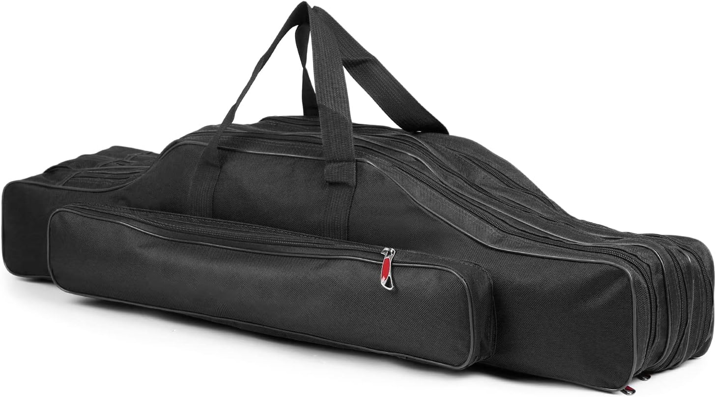 Doorslay Fishing Rod Case Three Layers Fishing Rod Bag Oxford Portable