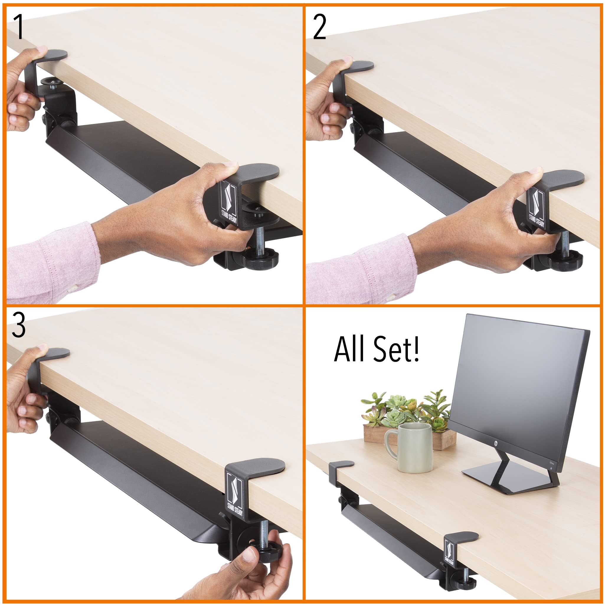 Buy Stand Steady ClampOn Keyboard Tray with Adjustable Tilt