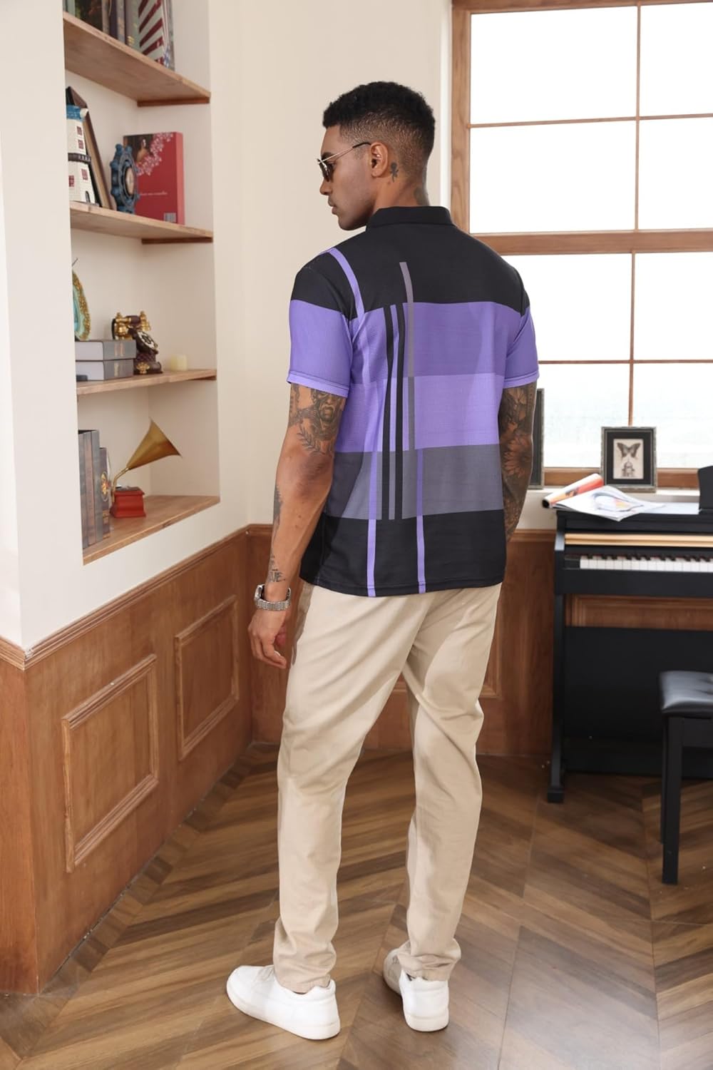 EndoraDore Men's Short Sleeve Polo Shirts Casual Golf Printed T-Shirts Summer Sport Moisture Wicking Performance Shirt - Image 4