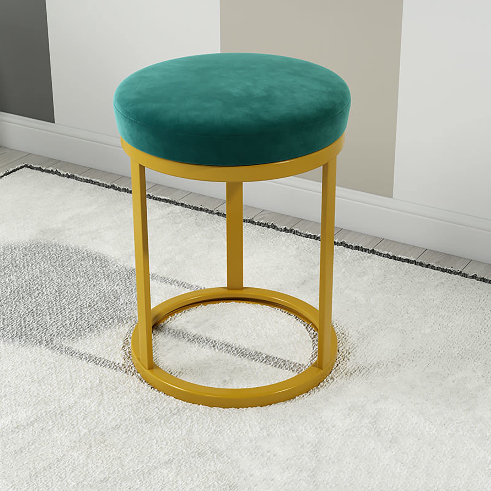 Tabourets de Vanité Velours et Métal - Siège d'Appoint Gain de Place