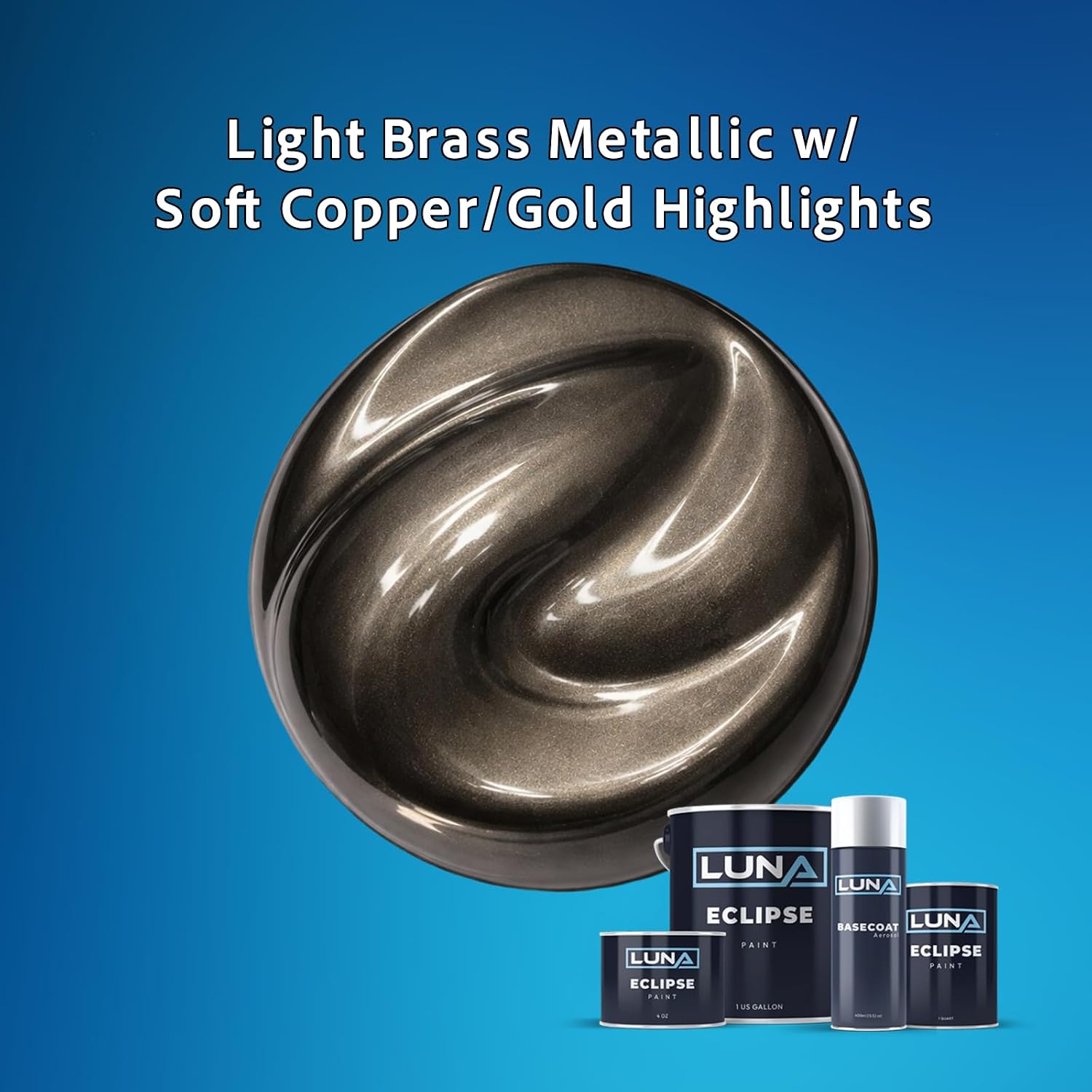 Raw Titanium Metallic Automotive Midcoat Paint (1 Gallon): Ready to Spray Body Paint for Full Vehicle and Large Projects, Use with Primer Basecoat and Clearcoat, Luna Eclipse