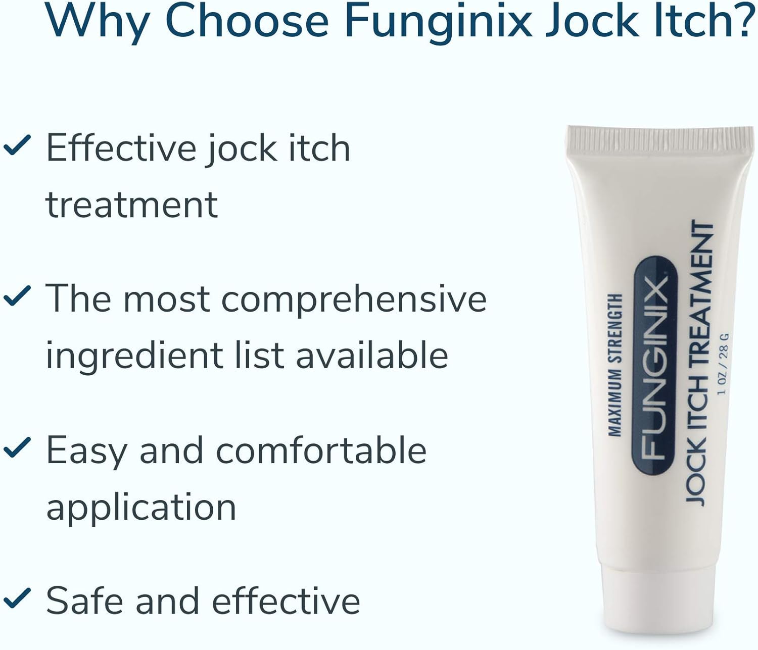 FUNGINIX Jock Itch Treatment - Relieves Itching, Burning, Scaling, and Chafing, Natural Anti Itch Treatment with Tolnaftate, Pleasant Topical Cream (1 Ounce) : Health & Household