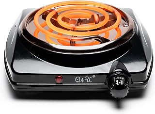 Q4U Charcoal Burner 1500W Black Hot Plate for Coconut Coal